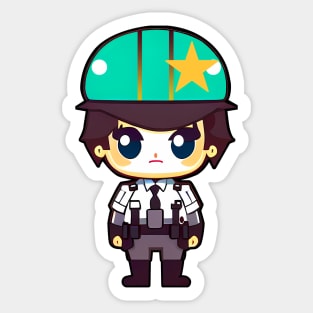 Cute Kawaii Policewoman Sticker